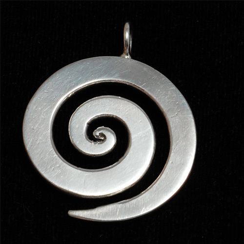 Metal Stamping Blanks Sterling Silver Large Spiral Pendant 1 1/8" (28.5mm)